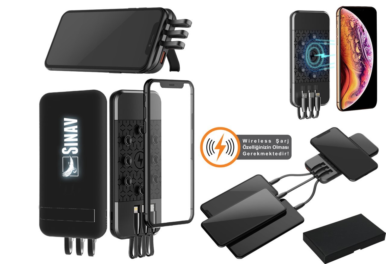 Rubber Wireless Powerbank 10000 Mah